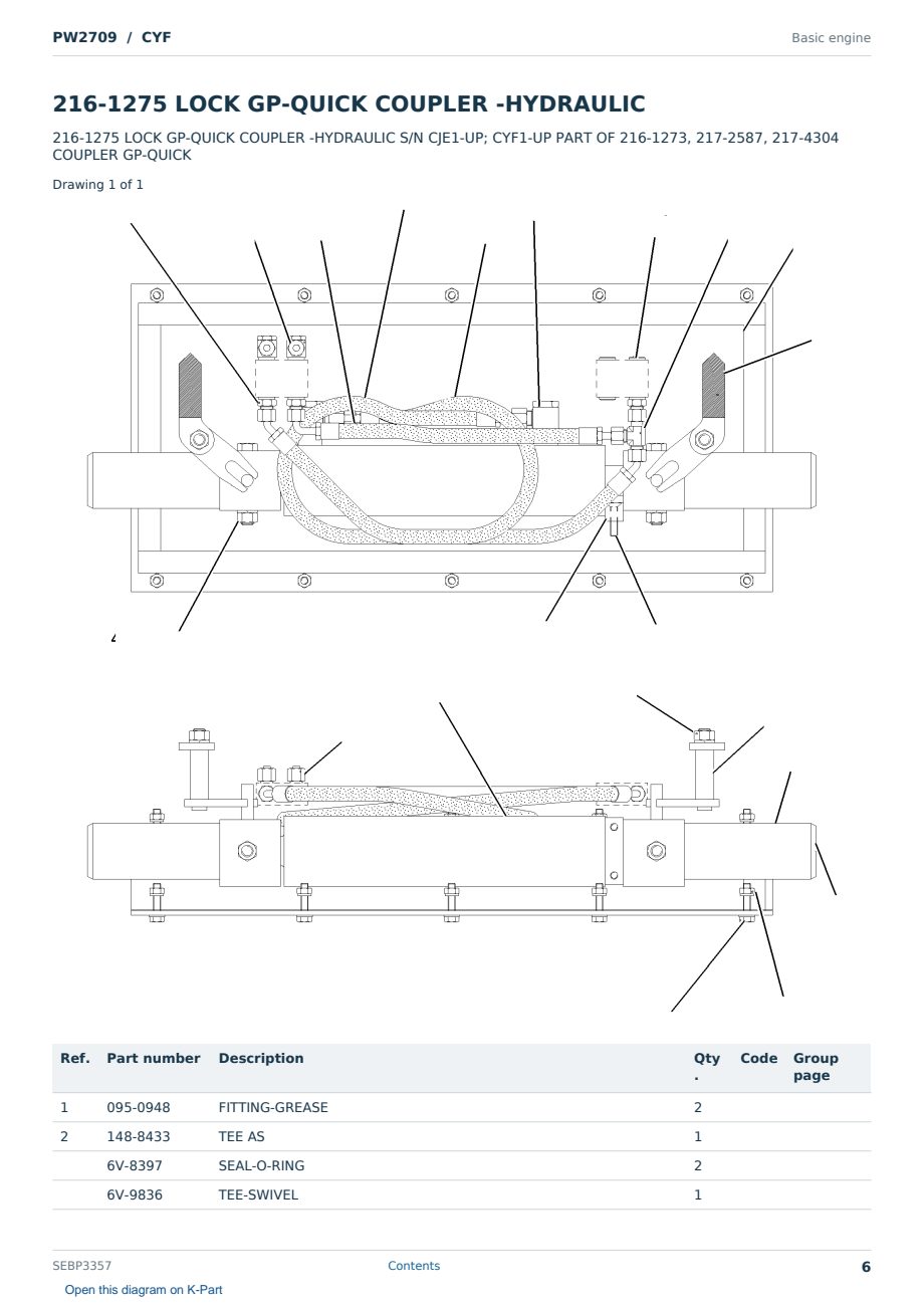 Caterpillar PW2709 S/N CYF Partsbook SEBP3357 (English) - sample page 6 of 9 Caterpillar PW2709 S/N CYF Partsbook SEBP3357 (English) - sample page 6 of 9