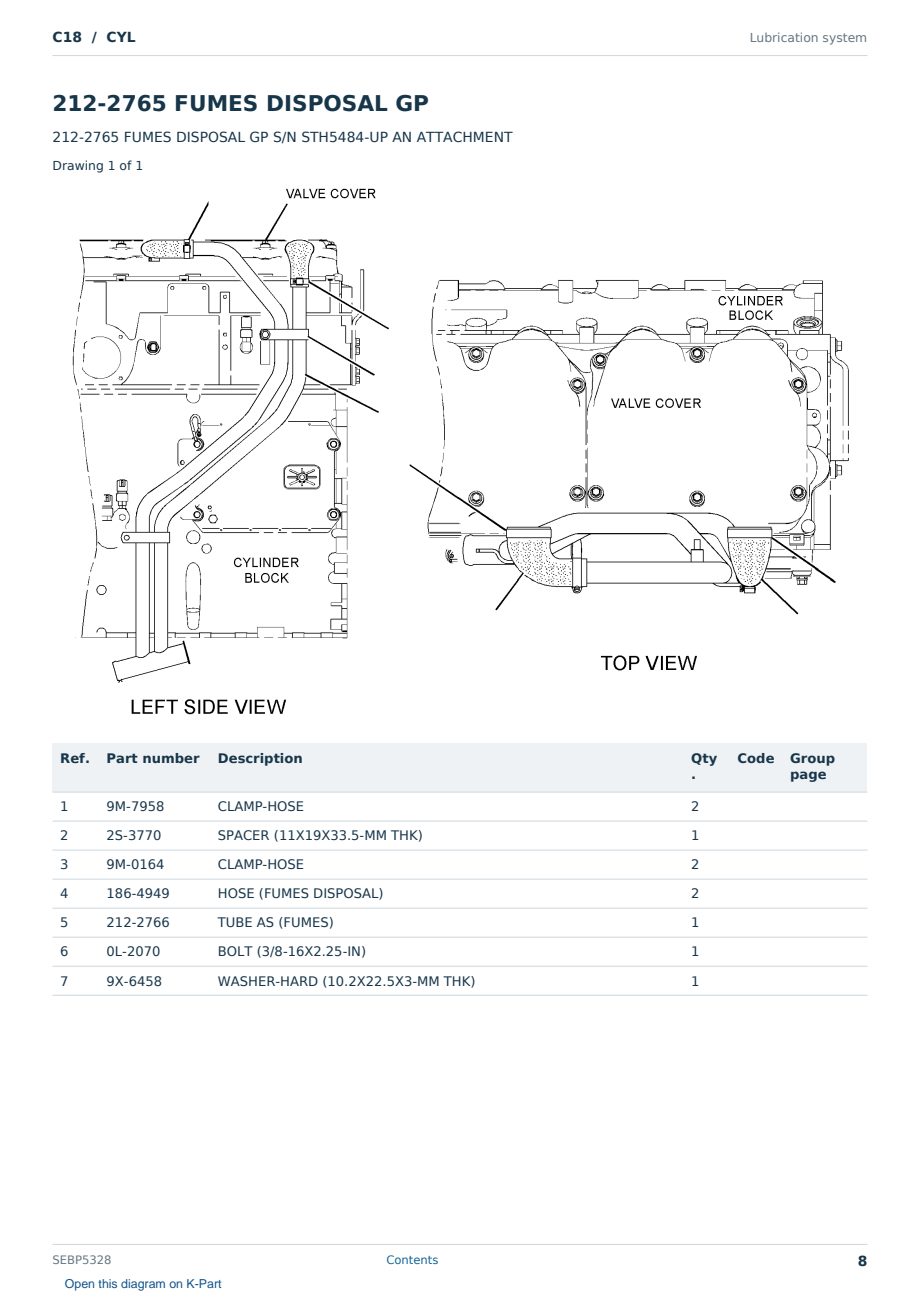 Caterpillar C18 S/N CYL Partsbook SEBP5328 (English) - sample page 8 of 10 Caterpillar C18 S/N CYL Partsbook SEBP5328 (English) - sample page 8 of 10
