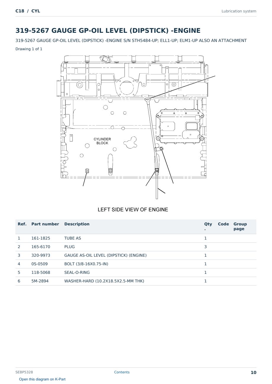 Caterpillar C18 S/N CYL Partsbook SEBP5328 (English) - sample page 10 of 10 Caterpillar C18 S/N CYL Partsbook SEBP5328 (English) - sample page 10 of 10