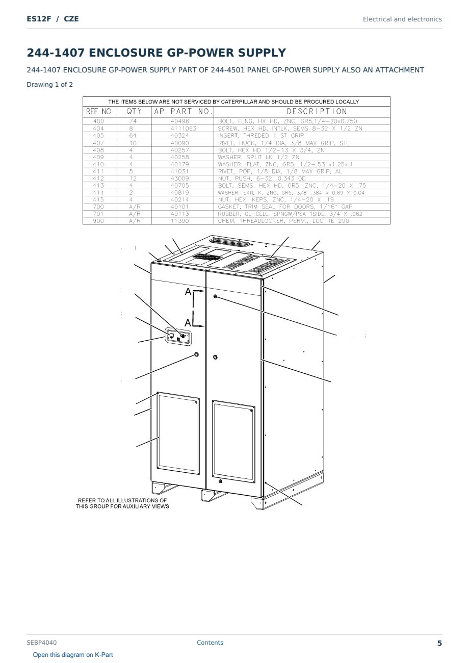 Caterpillar ES12F S/N CZE Partsbook SEBP4040 (English) - sample page 5 of 10 Caterpillar ES12F S/N CZE Partsbook SEBP4040 (English) - sample page 5 of 10