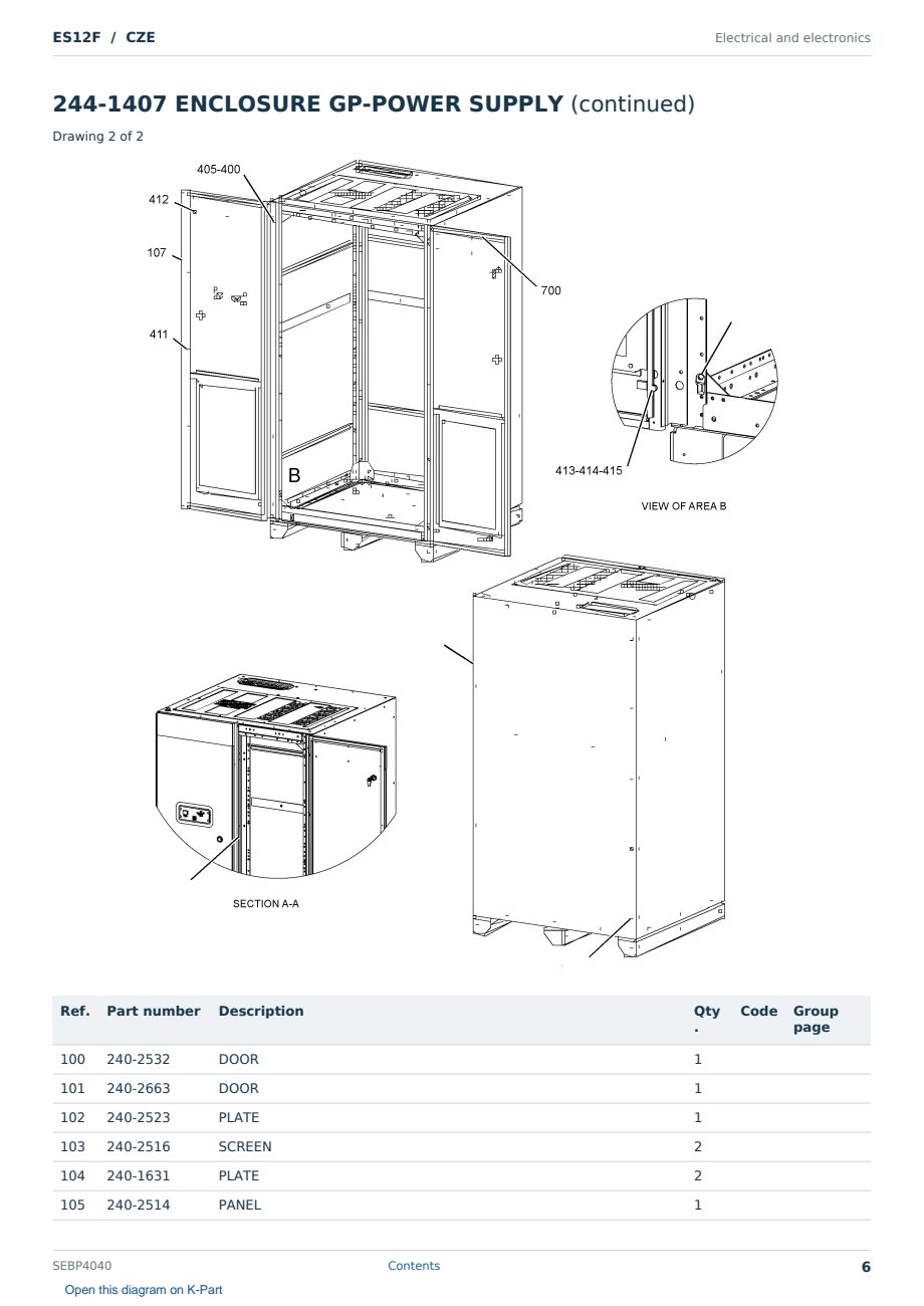 Caterpillar ES12F S/N CZE Partsbook SEBP4040 (English) - sample page 6 of 10 Caterpillar ES12F S/N CZE Partsbook SEBP4040 (English) - sample page 6 of 10