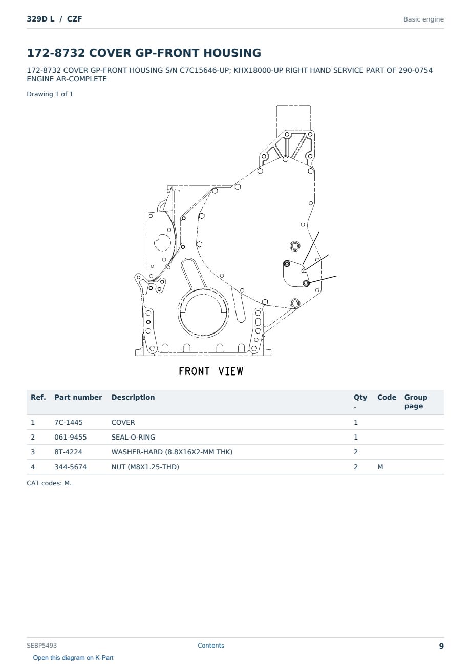 Caterpillar 329D L S/N CZF Partsbook SEBP5493 (English) - sample page 9 of 10 Caterpillar 329D L S/N CZF Partsbook SEBP5493 (English) - sample page 9 of 10