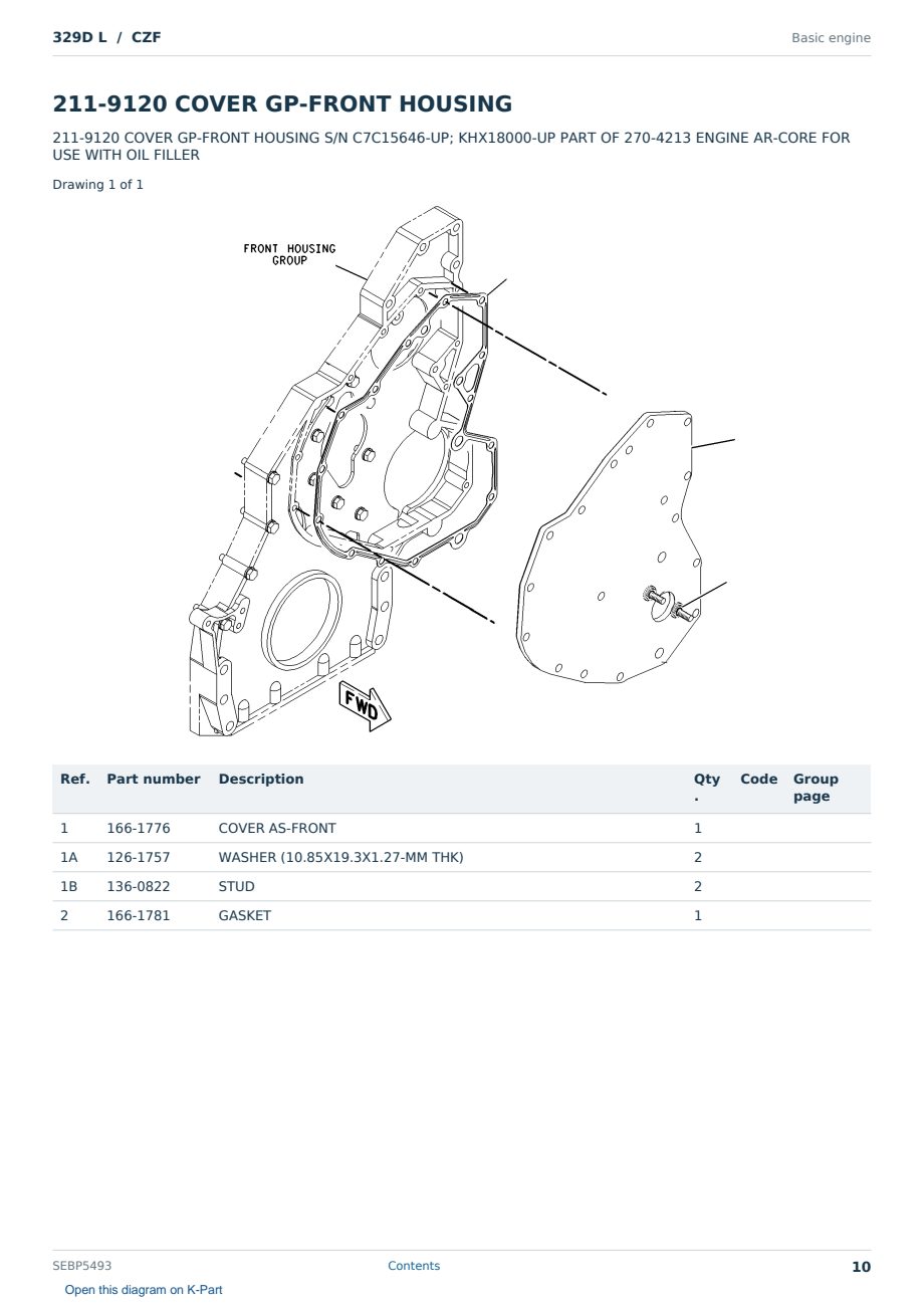 Caterpillar 329D L S/N CZF Partsbook SEBP5493 (English) - sample page 10 of 10 Caterpillar 329D L S/N CZF Partsbook SEBP5493 (English) - sample page 10 of 10