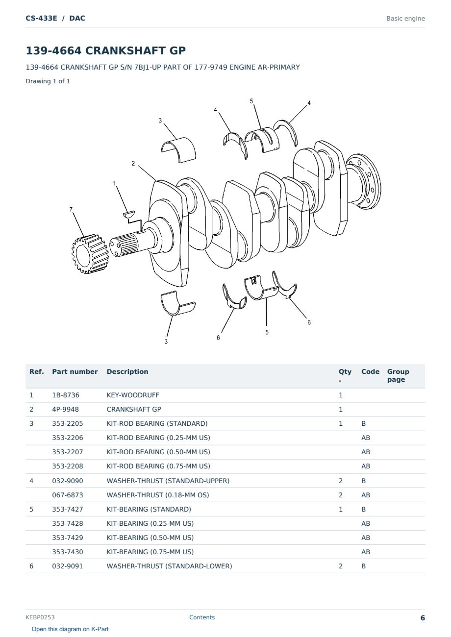 Caterpillar CS-433E S/N DAC Partsbook KEBP0253 (English) - sample page 6 of 10 Caterpillar CS-433E S/N DAC Partsbook KEBP0253 (English) - sample page 6 of 10