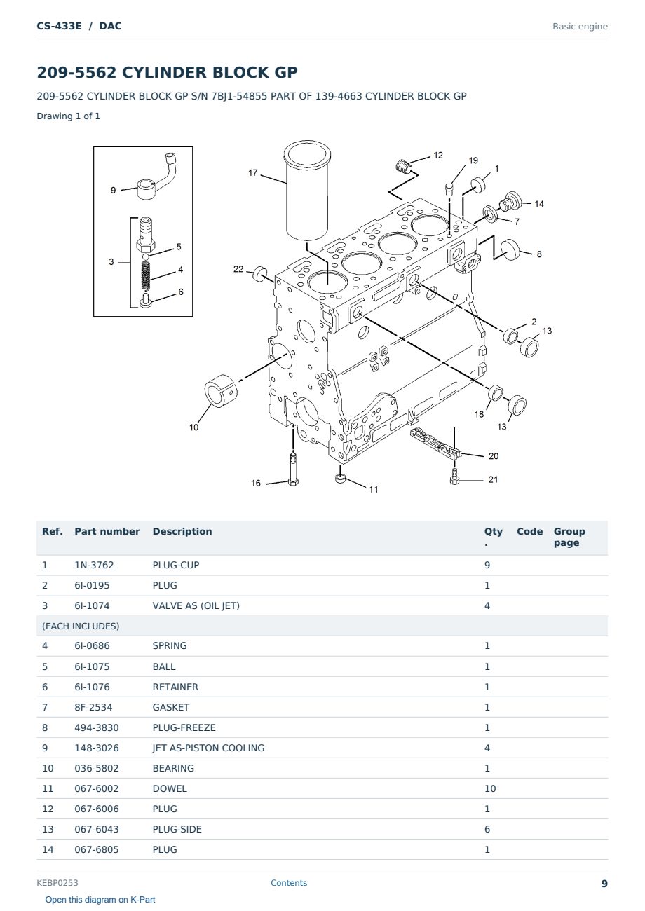Caterpillar CS-433E S/N DAC Partsbook KEBP0253 (English) - sample page 9 of 10 Caterpillar CS-433E S/N DAC Partsbook KEBP0253 (English) - sample page 9 of 10