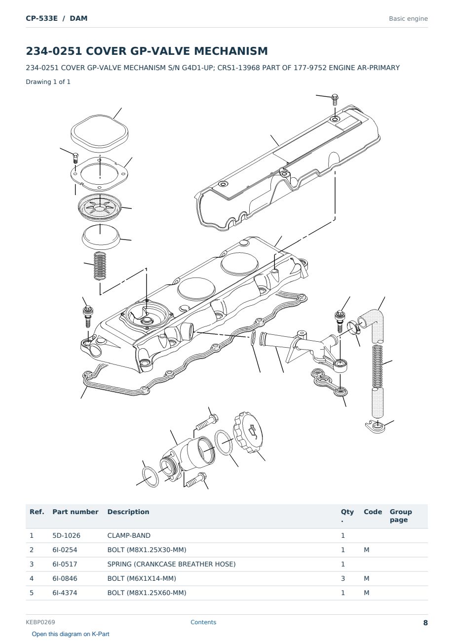 Caterpillar CP-533E S/N DAM Partsbook KEBP0269 (English) - sample page 8 of 10 Caterpillar CP-533E S/N DAM Partsbook KEBP0269 (English) - sample page 8 of 10