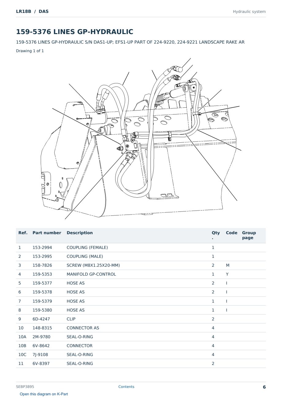 Caterpillar LR18B S/N DAS Partsbook SEBP3895 (English) - sample page 6 of 10 Caterpillar LR18B S/N DAS Partsbook SEBP3895 (English) - sample page 6 of 10