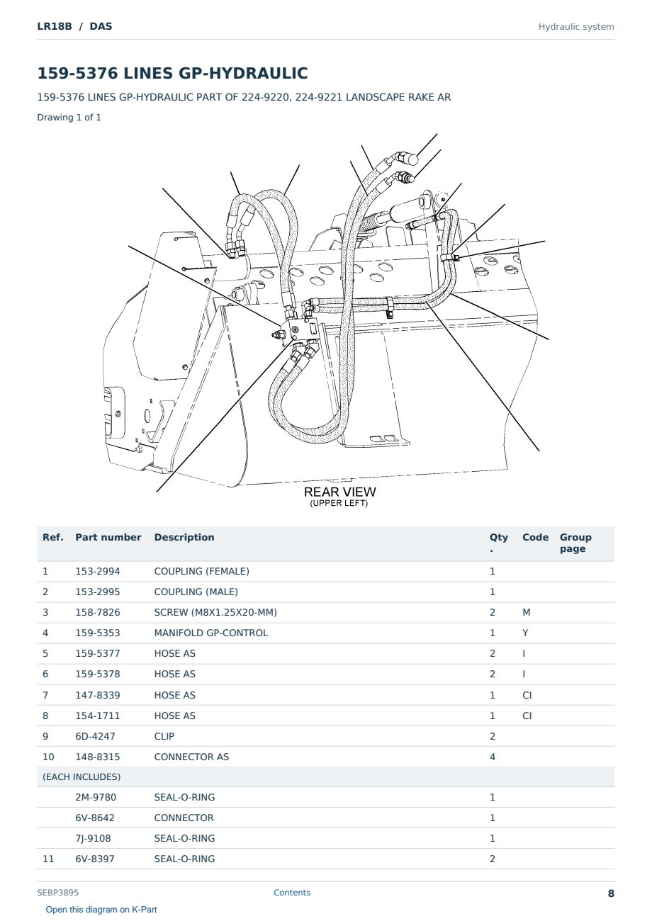 Caterpillar LR18B S/N DAS Partsbook SEBP3895 (English) - sample page 8 of 10 Caterpillar LR18B S/N DAS Partsbook SEBP3895 (English) - sample page 8 of 10