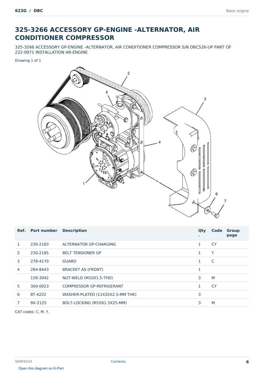 Caterpillar 623G S/N DBC Partsbook SEBP4234 (English) - sample page 6 of 10 Caterpillar 623G S/N DBC Partsbook SEBP4234 (English) - sample page 6 of 10