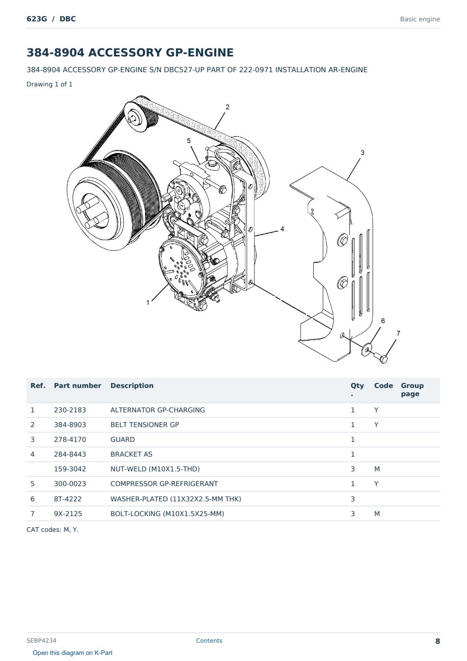 Caterpillar 623G S/N DBC Partsbook SEBP4234 (English) - sample page 8 of 10 Caterpillar 623G S/N DBC Partsbook SEBP4234 (English) - sample page 8 of 10