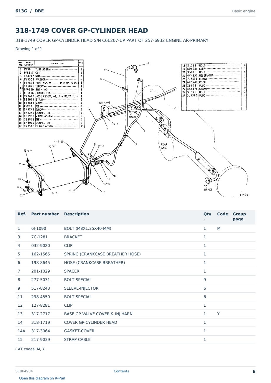 Caterpillar 613G S/N DBE Partsbook SEBP4984 (English) - sample page 6 of 10 Caterpillar 613G S/N DBE Partsbook SEBP4984 (English) - sample page 6 of 10