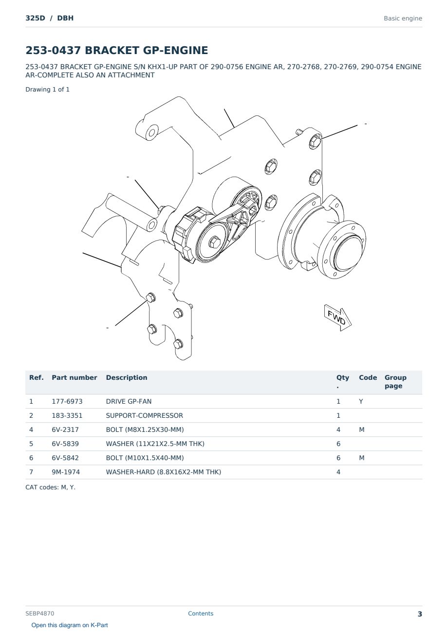Caterpillar 325D S/N DBH Partsbook SEBP4870 (English) - sample page 3 of 10 Caterpillar 325D S/N DBH Partsbook SEBP4870 (English) - sample page 3 of 10