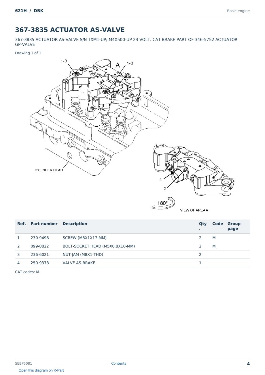 Caterpillar 621H S/N DBK Partsbook SEBP5081 (English) - sample page 4 of 10 Caterpillar 621H S/N DBK Partsbook SEBP5081 (English) - sample page 4 of 10