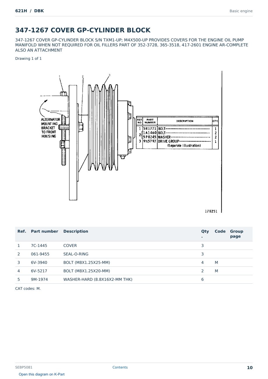 Caterpillar 621H S/N DBK Partsbook SEBP5081 (English) - sample page 10 of 10 Caterpillar 621H S/N DBK Partsbook SEBP5081 (English) - sample page 10 of 10