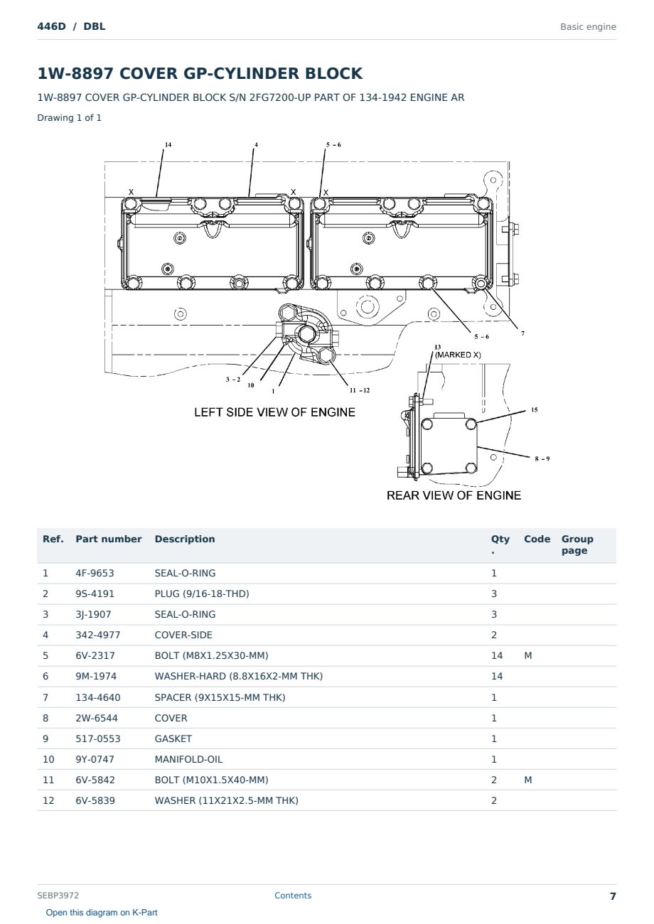 Caterpillar 446D S/N DBL Partsbook SEBP3972 (English) - sample page 7 of 10 Caterpillar 446D S/N DBL Partsbook SEBP3972 (English) - sample page 7 of 10