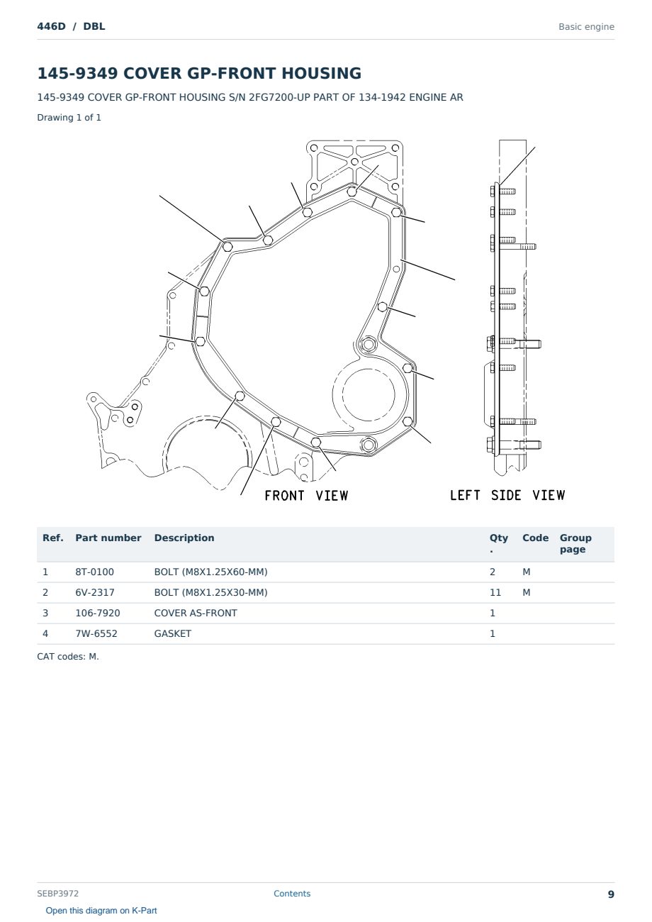 Caterpillar 446D S/N DBL Partsbook SEBP3972 (English) - sample page 9 of 10 Caterpillar 446D S/N DBL Partsbook SEBP3972 (English) - sample page 9 of 10