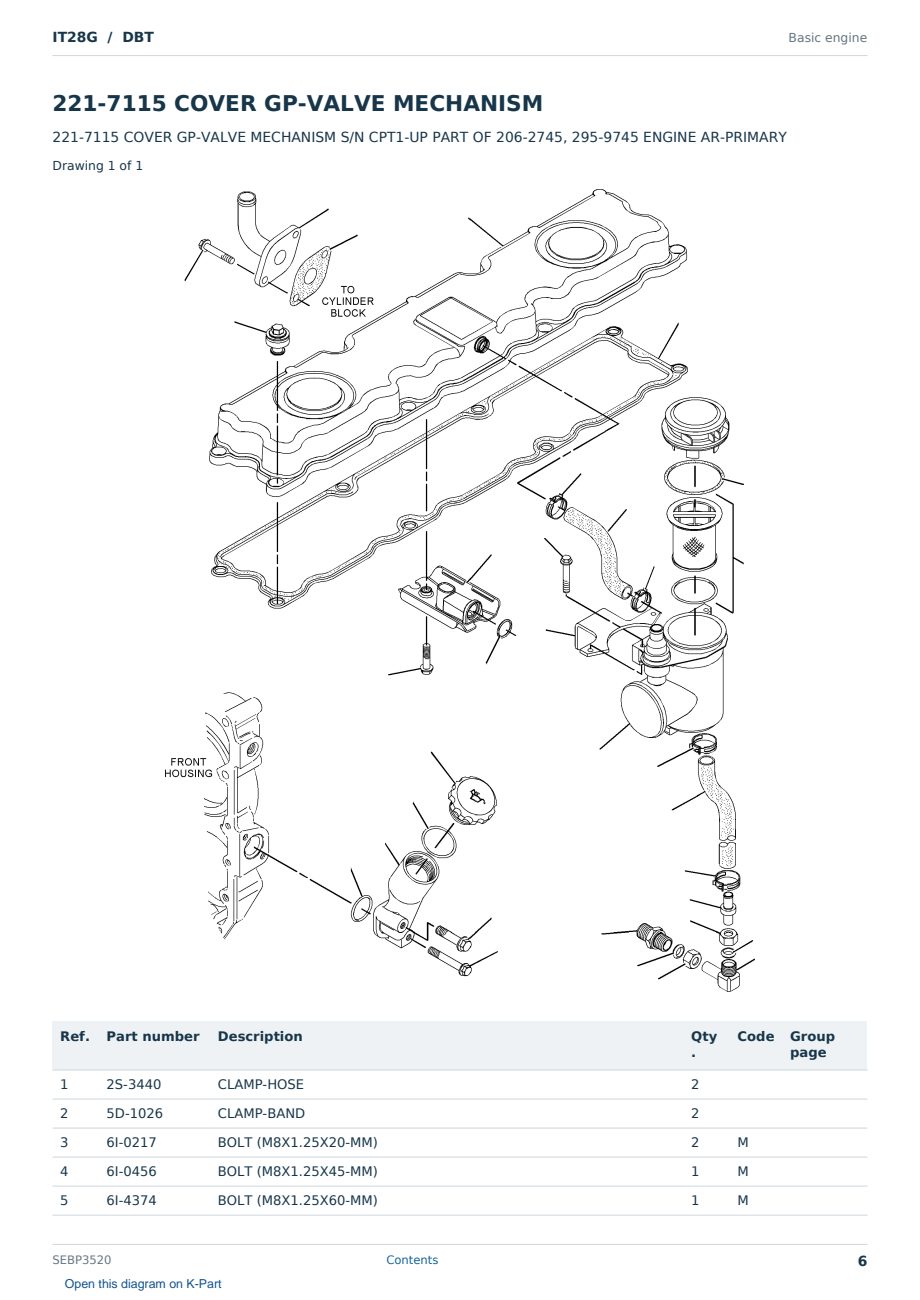 Caterpillar IT28G S/N DBT Partsbook SEBP3520 (English) - sample page 6 of 10 Caterpillar IT28G S/N DBT Partsbook SEBP3520 (English) - sample page 6 of 10