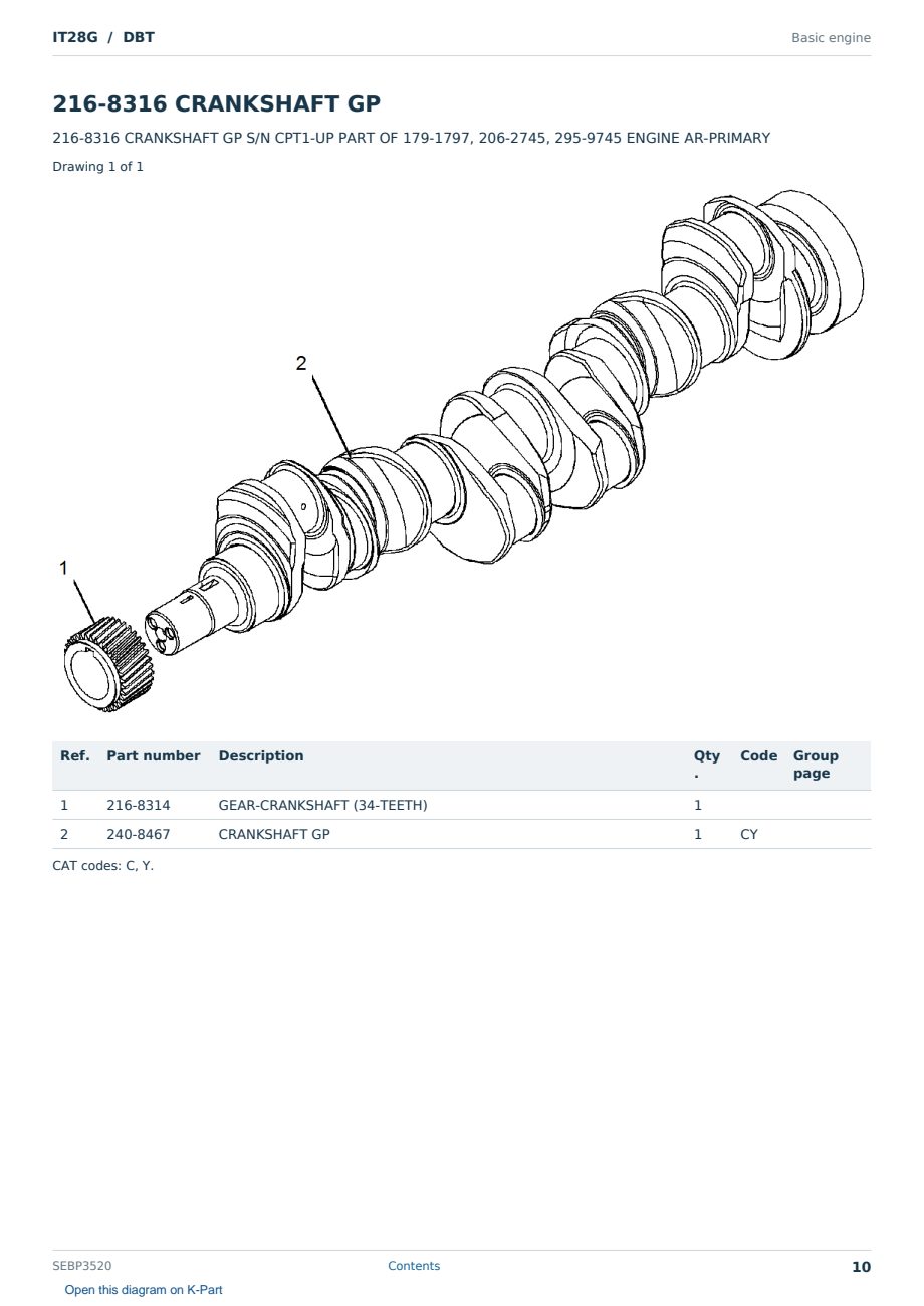 Caterpillar IT28G S/N DBT Partsbook SEBP3520 (English) - sample page 10 of 10 Caterpillar IT28G S/N DBT Partsbook SEBP3520 (English) - sample page 10 of 10