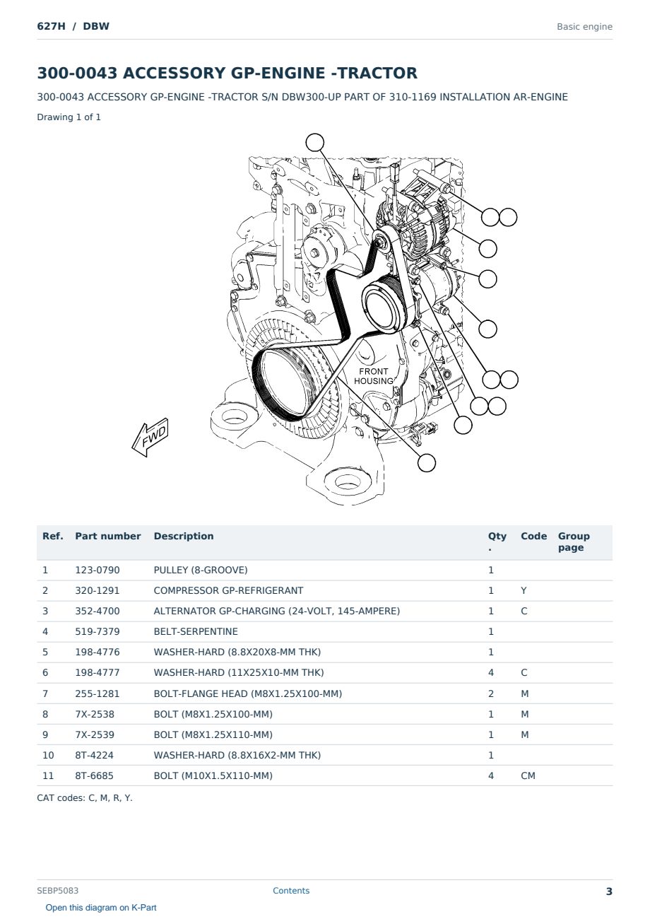 Caterpillar 627H S/N DBW Partsbook SEBP5083 (English) - sample page 3 of 10 Caterpillar 627H S/N DBW Partsbook SEBP5083 (English) - sample page 3 of 10