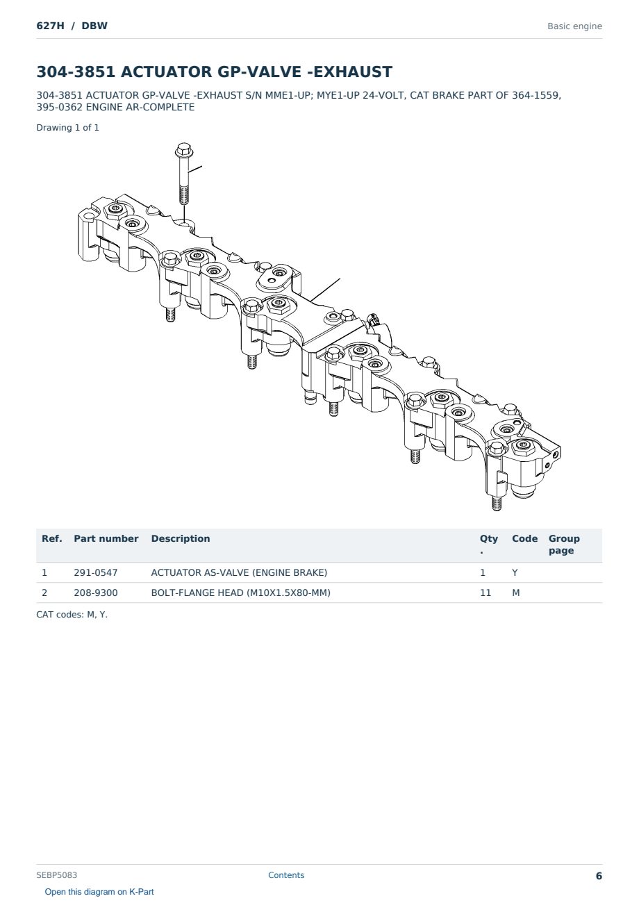 Caterpillar 627H S/N DBW Partsbook SEBP5083 (English) - sample page 6 of 10 Caterpillar 627H S/N DBW Partsbook SEBP5083 (English) - sample page 6 of 10