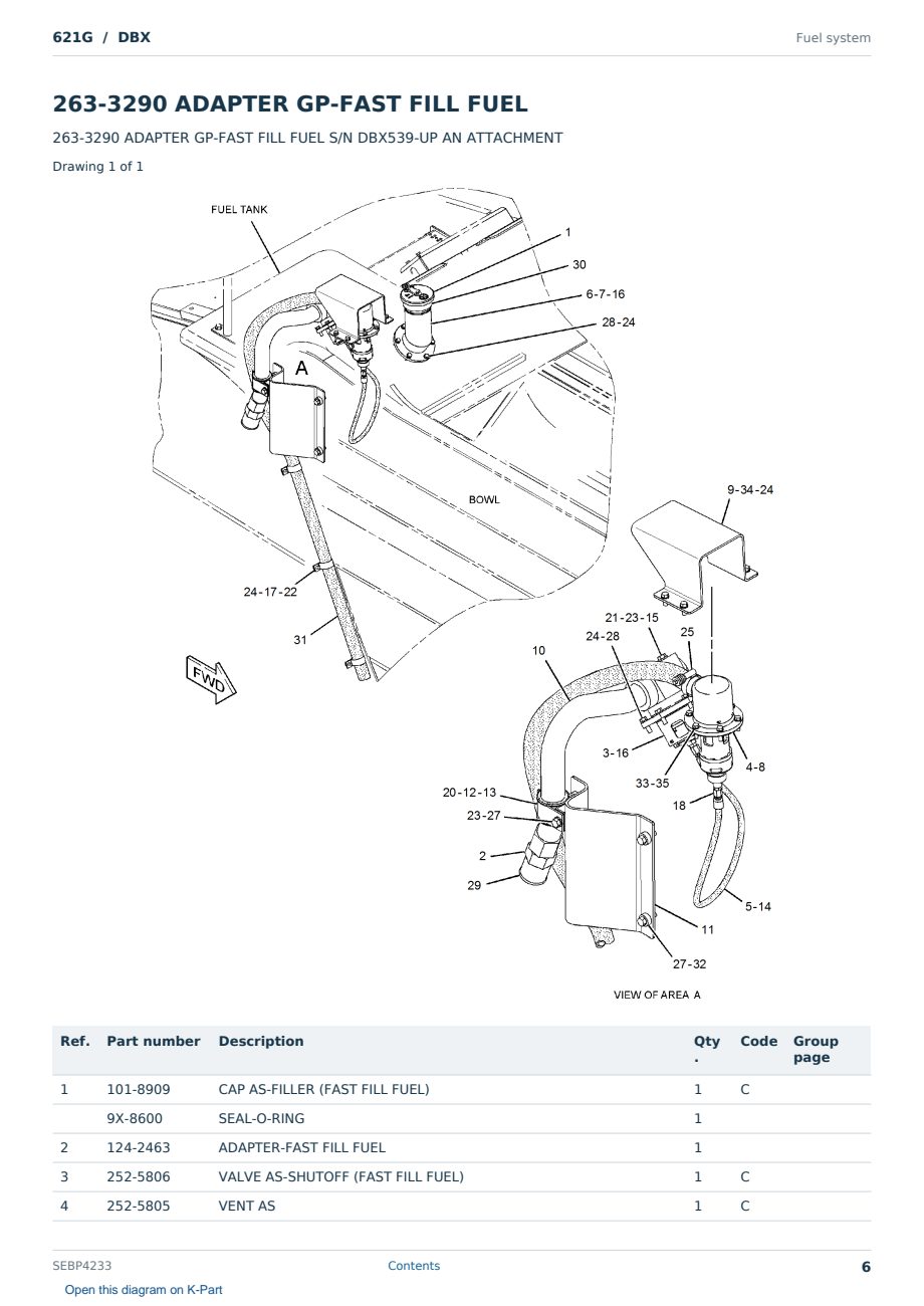 Caterpillar 621G S/N DBX Partsbook SEBP4233 (English) - sample page 6 of 10 Caterpillar 621G S/N DBX Partsbook SEBP4233 (English) - sample page 6 of 10