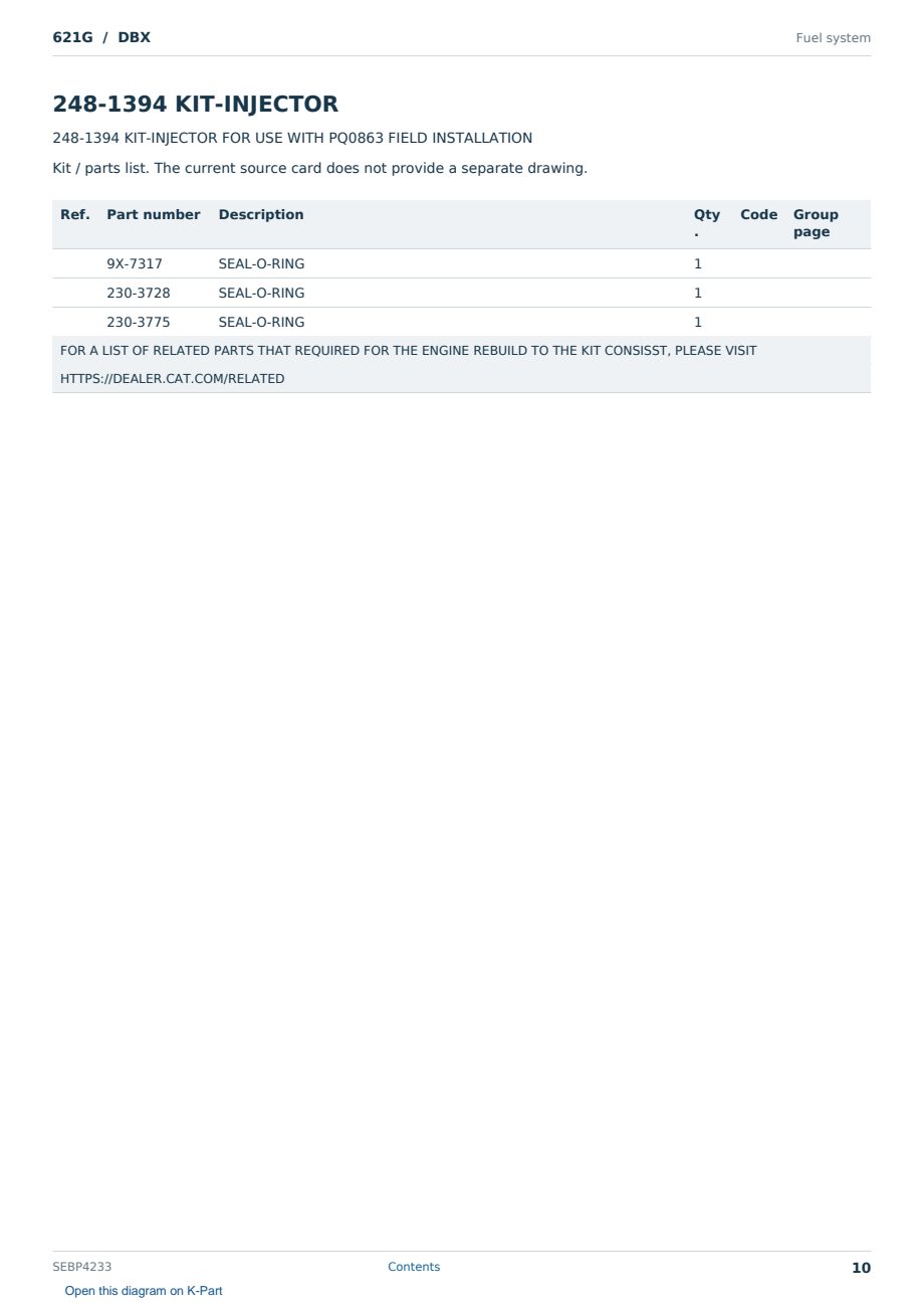 Caterpillar 621G S/N DBX Partsbook SEBP4233 (English) - sample page 10 of 10 Caterpillar 621G S/N DBX Partsbook SEBP4233 (English) - sample page 10 of 10