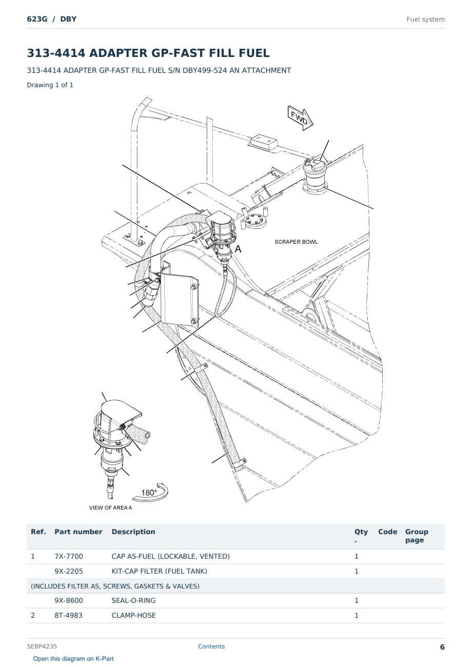 Caterpillar 623G S/N DBY Partsbook SEBP4235 (English) - sample page 6 of 10 Caterpillar 623G S/N DBY Partsbook SEBP4235 (English) - sample page 6 of 10