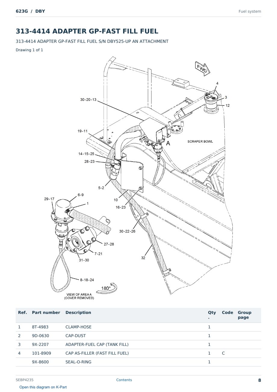 Caterpillar 623G S/N DBY Partsbook SEBP4235 (English) - sample page 8 of 10 Caterpillar 623G S/N DBY Partsbook SEBP4235 (English) - sample page 8 of 10