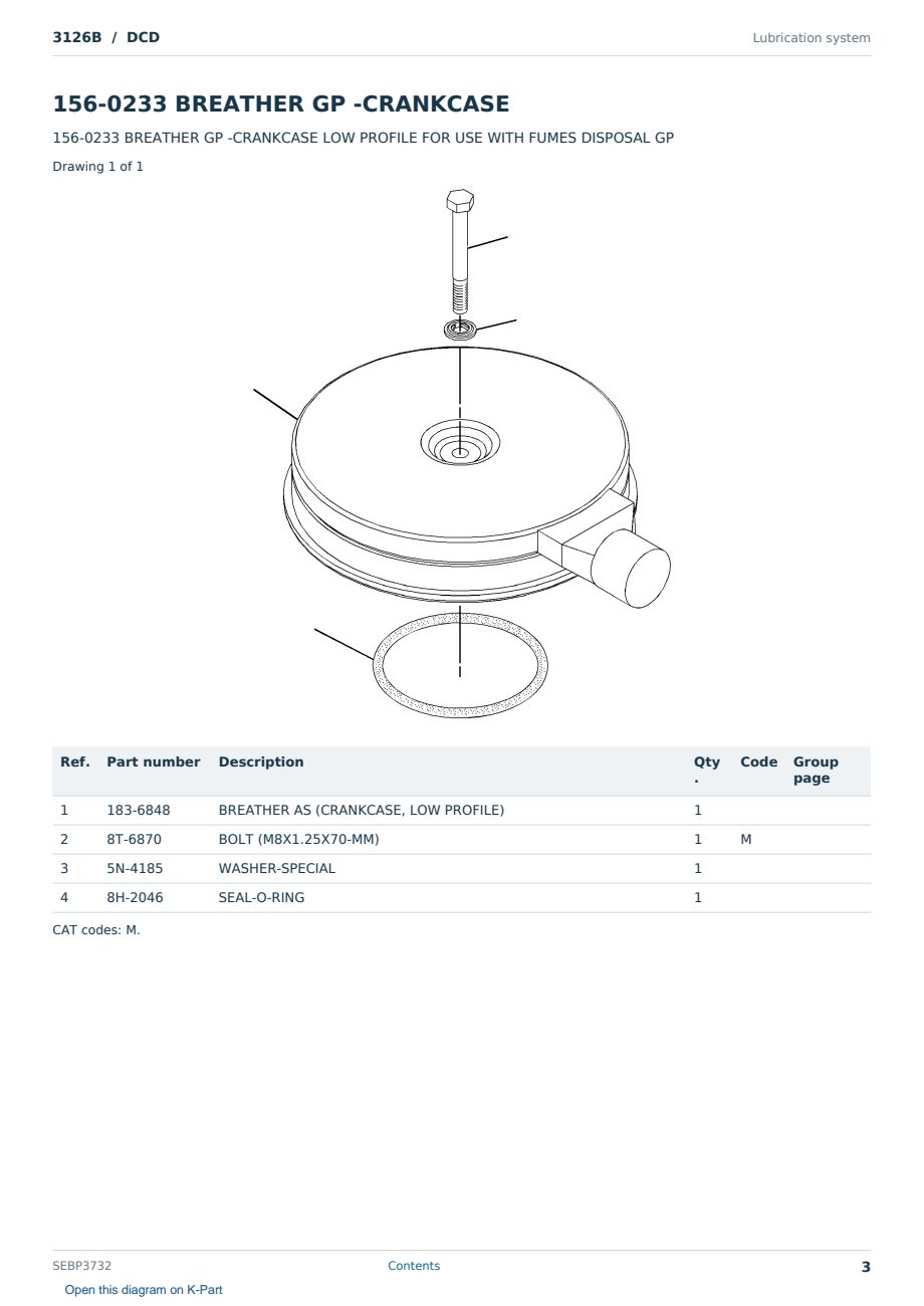 Caterpillar 3126B S/N DCD Partsbook SEBP3732 (English) - sample page 3 of 10 Caterpillar 3126B S/N DCD Partsbook SEBP3732 (English) - sample page 3 of 10