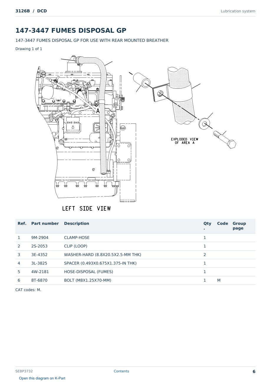 Caterpillar 3126B S/N DCD Partsbook SEBP3732 (English) - sample page 6 of 10 Caterpillar 3126B S/N DCD Partsbook SEBP3732 (English) - sample page 6 of 10