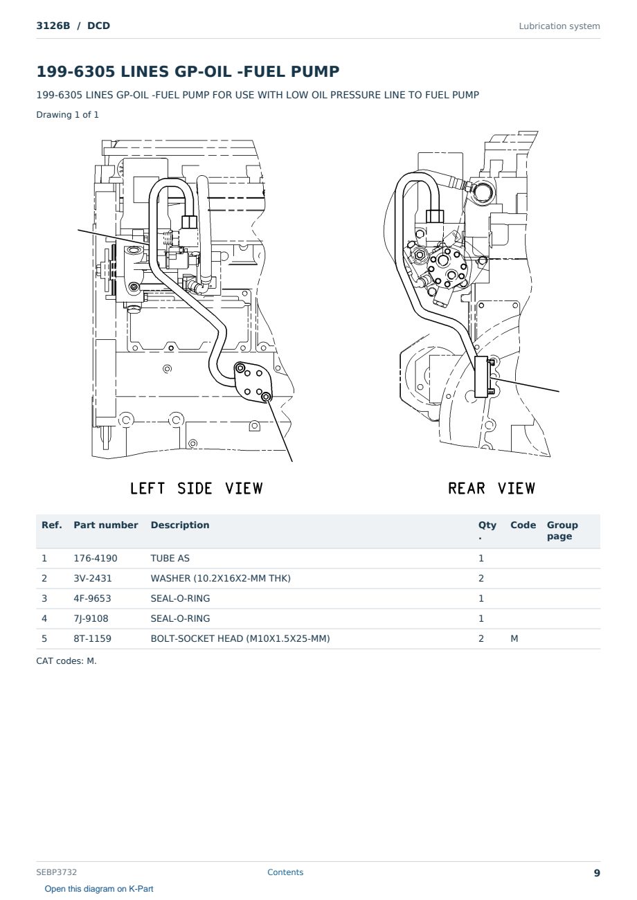 Caterpillar 3126B S/N DCD Partsbook SEBP3732 (English) - sample page 9 of 10 Caterpillar 3126B S/N DCD Partsbook SEBP3732 (English) - sample page 9 of 10