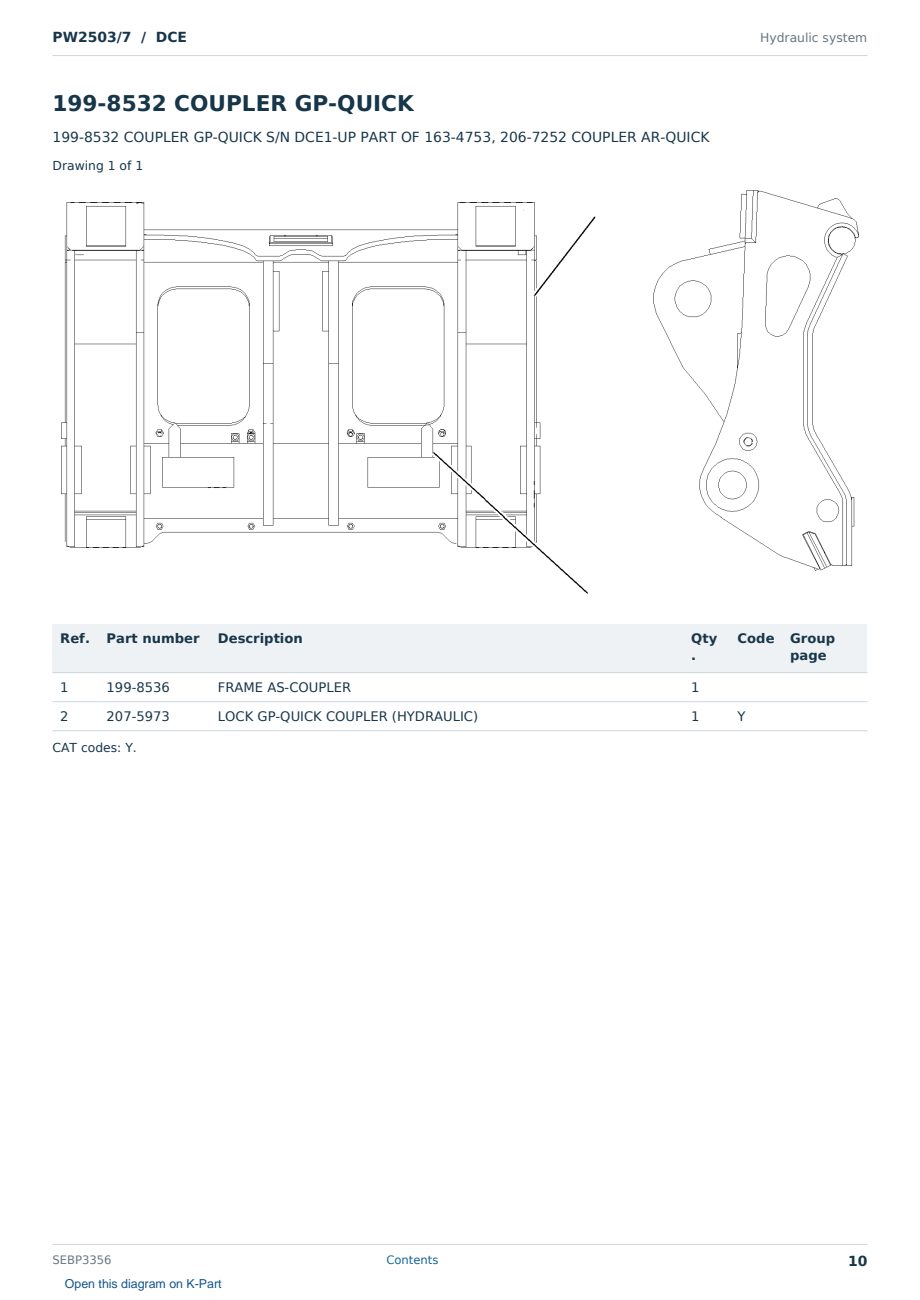 Caterpillar PW2503/7 S/N DCE Partsbook SEBP3356 (English) - sample page 10 of 10 Caterpillar PW2503/7 S/N DCE Partsbook SEBP3356 (English) - sample page 10 of 10