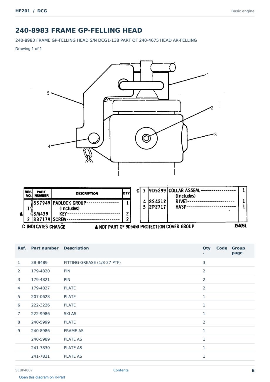 Caterpillar HF201 S/N DCG Partsbook SEBP4007 (English) - sample page 6 of 10 Caterpillar HF201 S/N DCG Partsbook SEBP4007 (English) - sample page 6 of 10