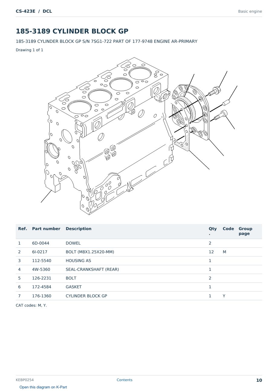 Caterpillar CS-423E S/N DCL Partsbook KEBP0254 (English) - sample page 10 of 10 Caterpillar CS-423E S/N DCL Partsbook KEBP0254 (English) - sample page 10 of 10