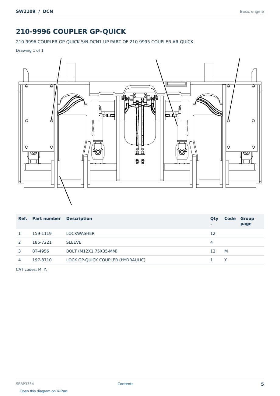 Caterpillar SW2109 S/N DCN Partsbook SEBP3354 (English) - sample page 5 of 9 Caterpillar SW2109 S/N DCN Partsbook SEBP3354 (English) - sample page 5 of 9