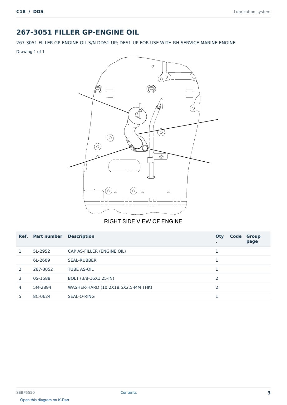 Caterpillar C18 S/N DDS Partsbook SEBP5550 (English) - sample page 3 of 10 Caterpillar C18 S/N DDS Partsbook SEBP5550 (English) - sample page 3 of 10