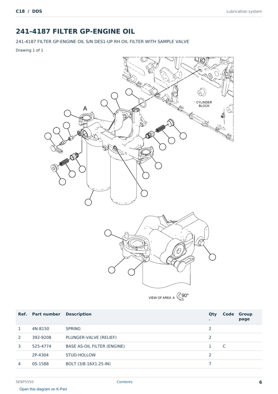 Caterpillar C18 S/N DDS Partsbook SEBP5550 (English) - sample page 6 of 10 Caterpillar C18 S/N DDS Partsbook SEBP5550 (English) - sample page 6 of 10