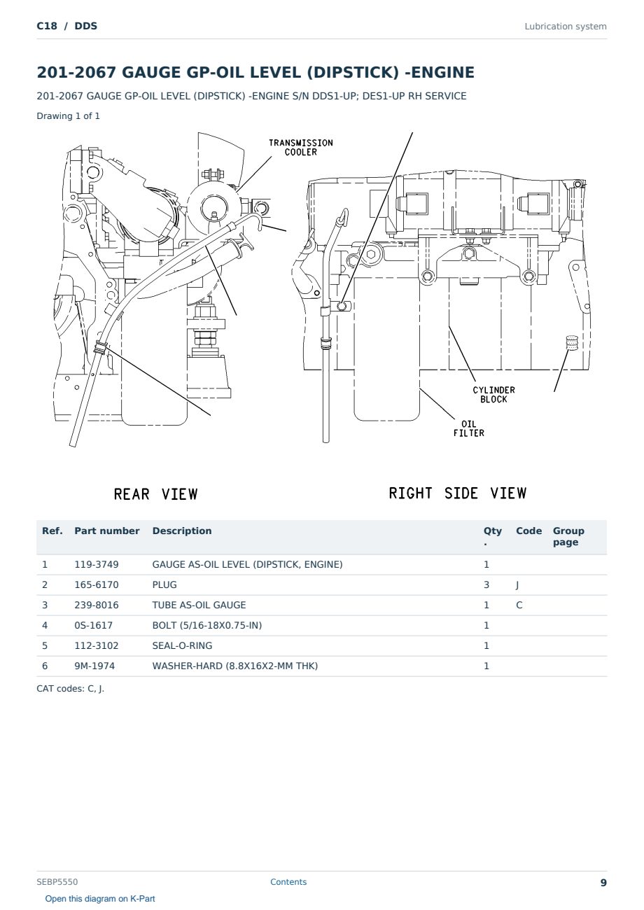 Caterpillar C18 S/N DDS Partsbook SEBP5550 (English) - sample page 9 of 10 Caterpillar C18 S/N DDS Partsbook SEBP5550 (English) - sample page 9 of 10