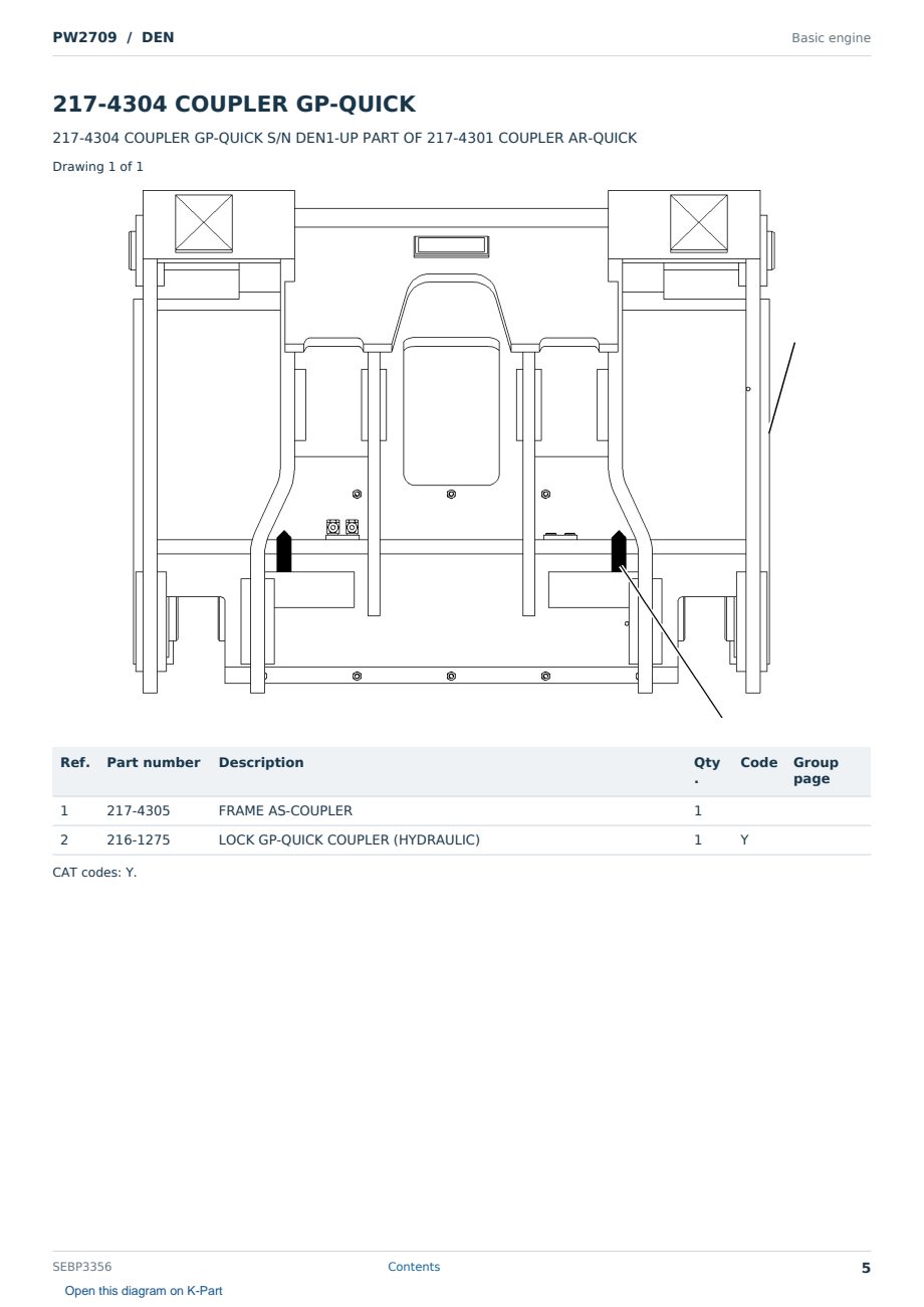 Caterpillar PW2709 S/N DEN Partsbook SEBP3356 (English) - sample page 5 of 9 Caterpillar PW2709 S/N DEN Partsbook SEBP3356 (English) - sample page 5 of 9