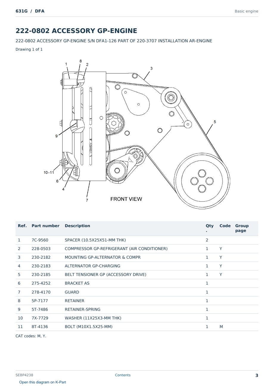 Caterpillar 631G S/N DFA Partsbook SEBP4238 (English) - sample page 3 of 10 Caterpillar 631G S/N DFA Partsbook SEBP4238 (English) - sample page 3 of 10