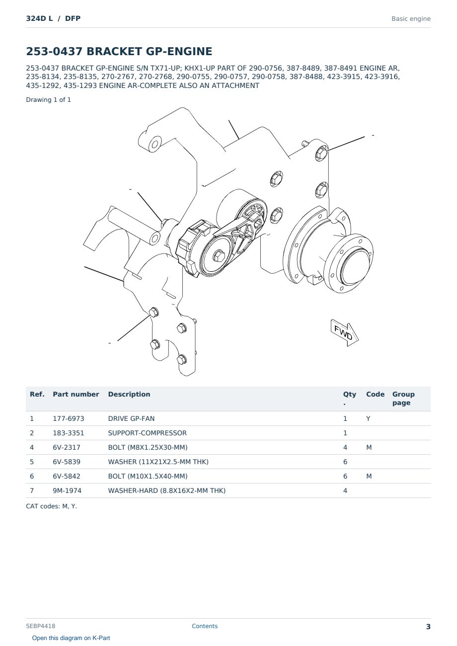Caterpillar 324D L S/N DFP Partsbook SEBP4418 (English) - sample page 3 of 10 Caterpillar 324D L S/N DFP Partsbook SEBP4418 (English) - sample page 3 of 10
