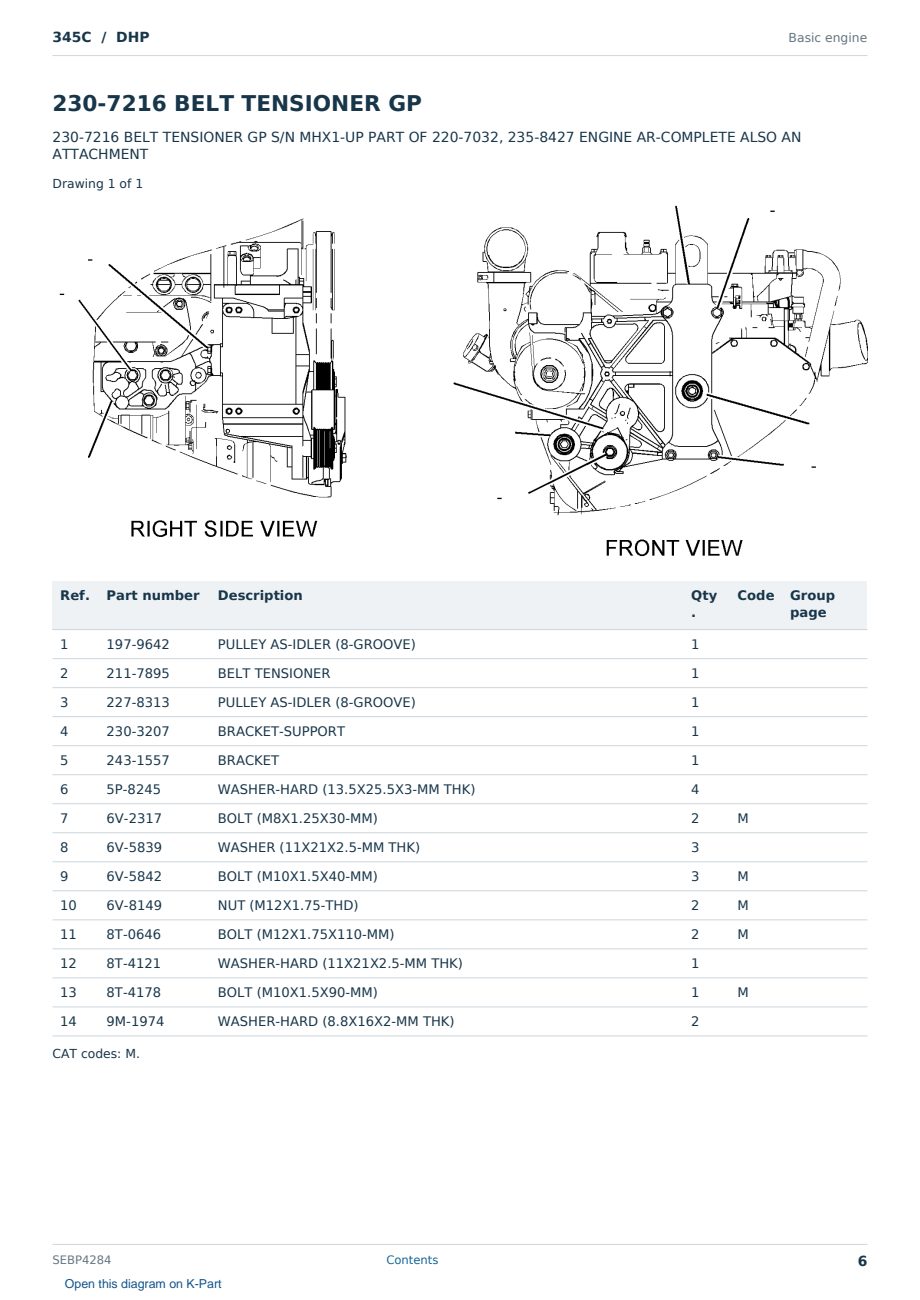 Caterpillar 345C S/N DHP Partsbook SEBP4284 (English) - sample page 6 of 10 Caterpillar 345C S/N DHP Partsbook SEBP4284 (English) - sample page 6 of 10