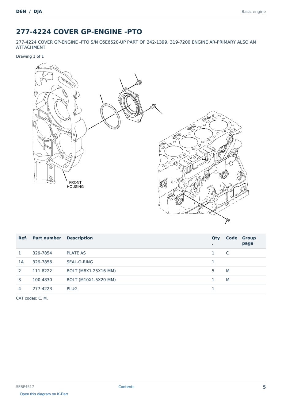 Caterpillar D6N S/N DJA Partsbook SEBP4517 (English) - sample page 5 of 10 Caterpillar D6N S/N DJA Partsbook SEBP4517 (English) - sample page 5 of 10