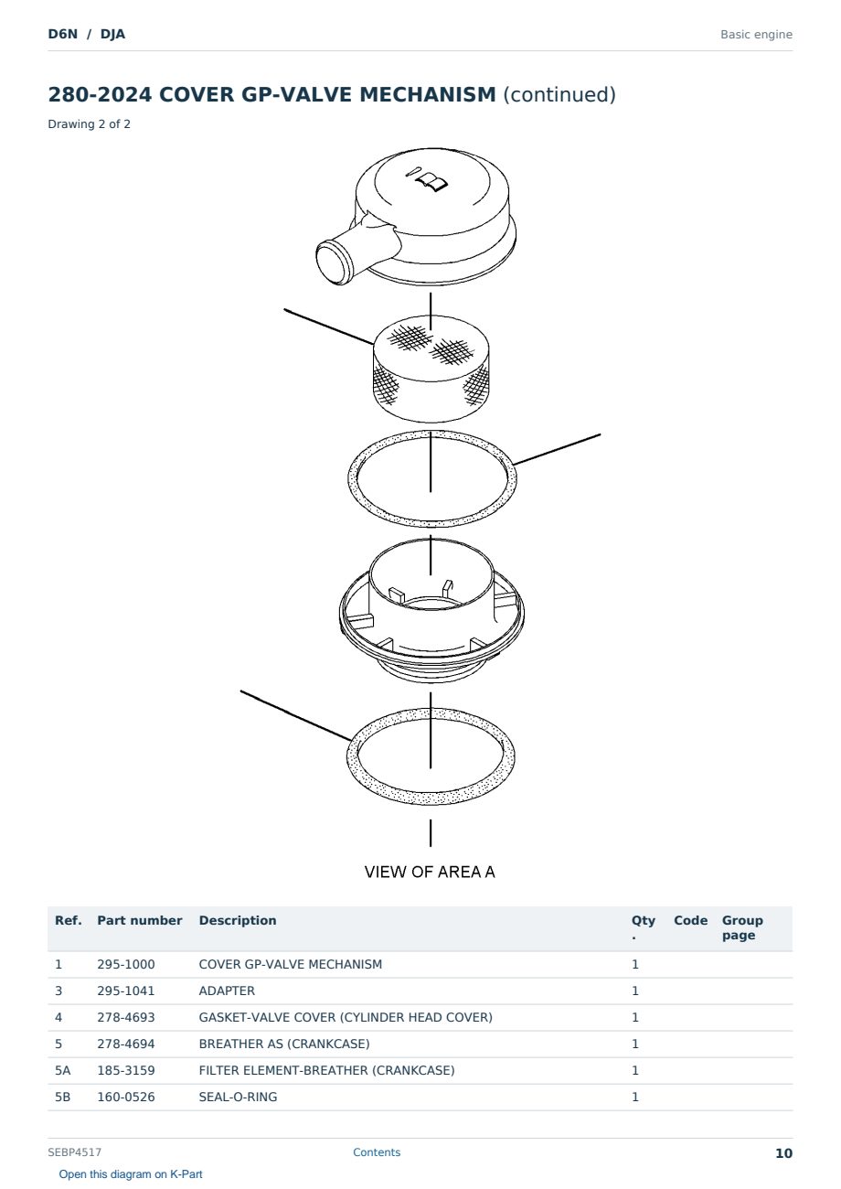 Caterpillar D6N S/N DJA Partsbook SEBP4517 (English) - sample page 10 of 10 Caterpillar D6N S/N DJA Partsbook SEBP4517 (English) - sample page 10 of 10