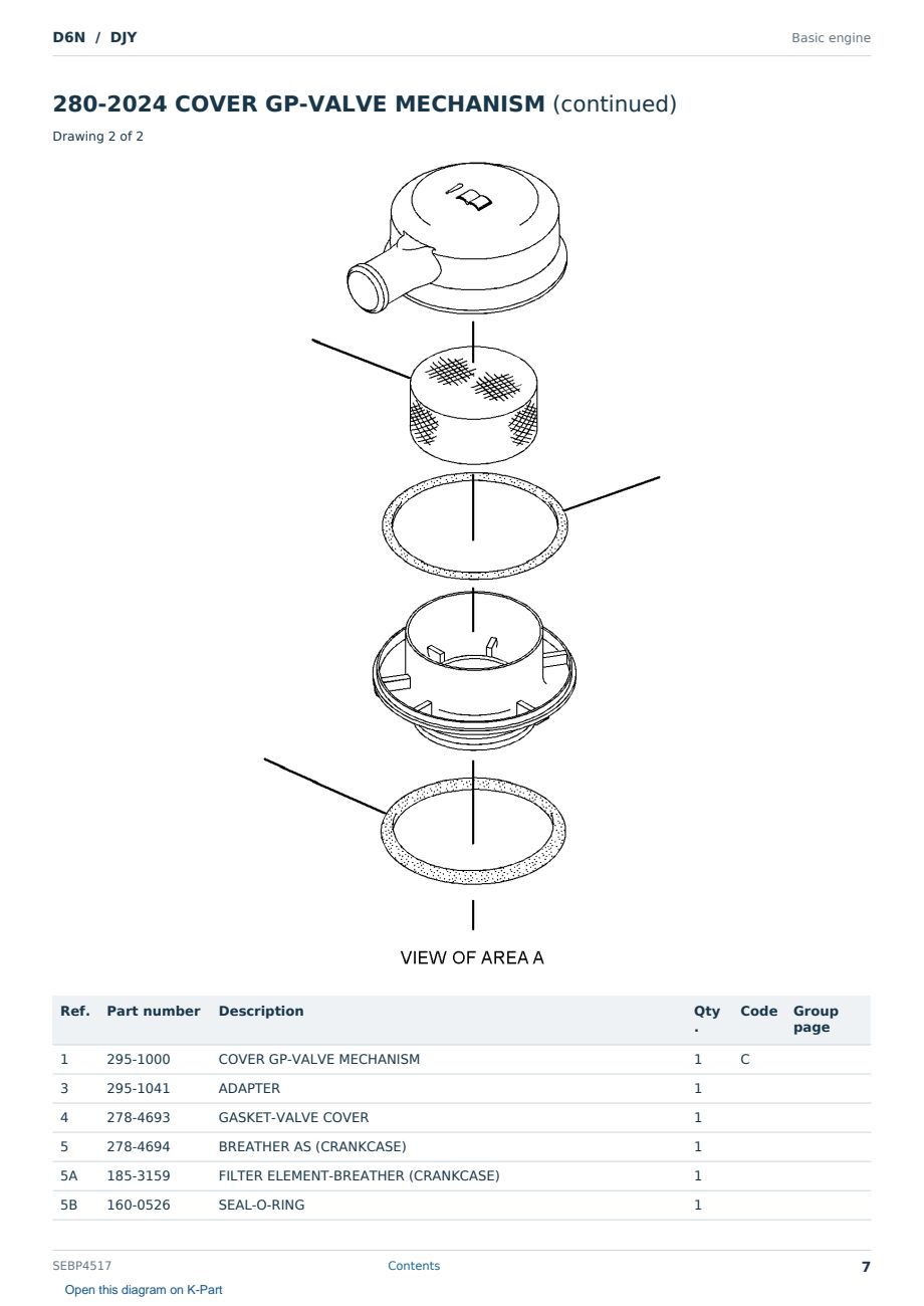 Caterpillar D6N S/N DJY Partsbook SEBP4517 (English) - sample page 7 of 10 Caterpillar D6N S/N DJY Partsbook SEBP4517 (English) - sample page 7 of 10