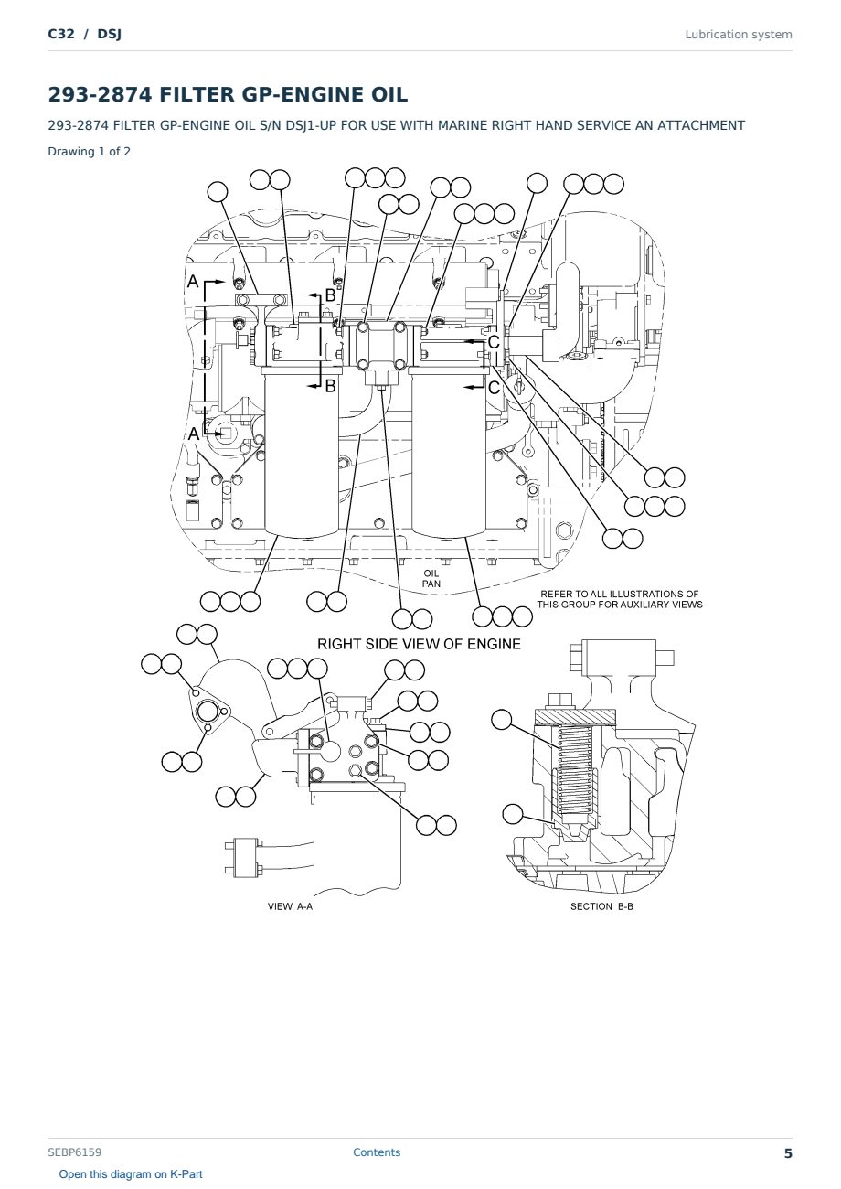 Caterpillar C32 S/N DSJ Partsbook SEBP6159 (English) - sample page 5 of 10 Caterpillar C32 S/N DSJ Partsbook SEBP6159 (English) - sample page 5 of 10