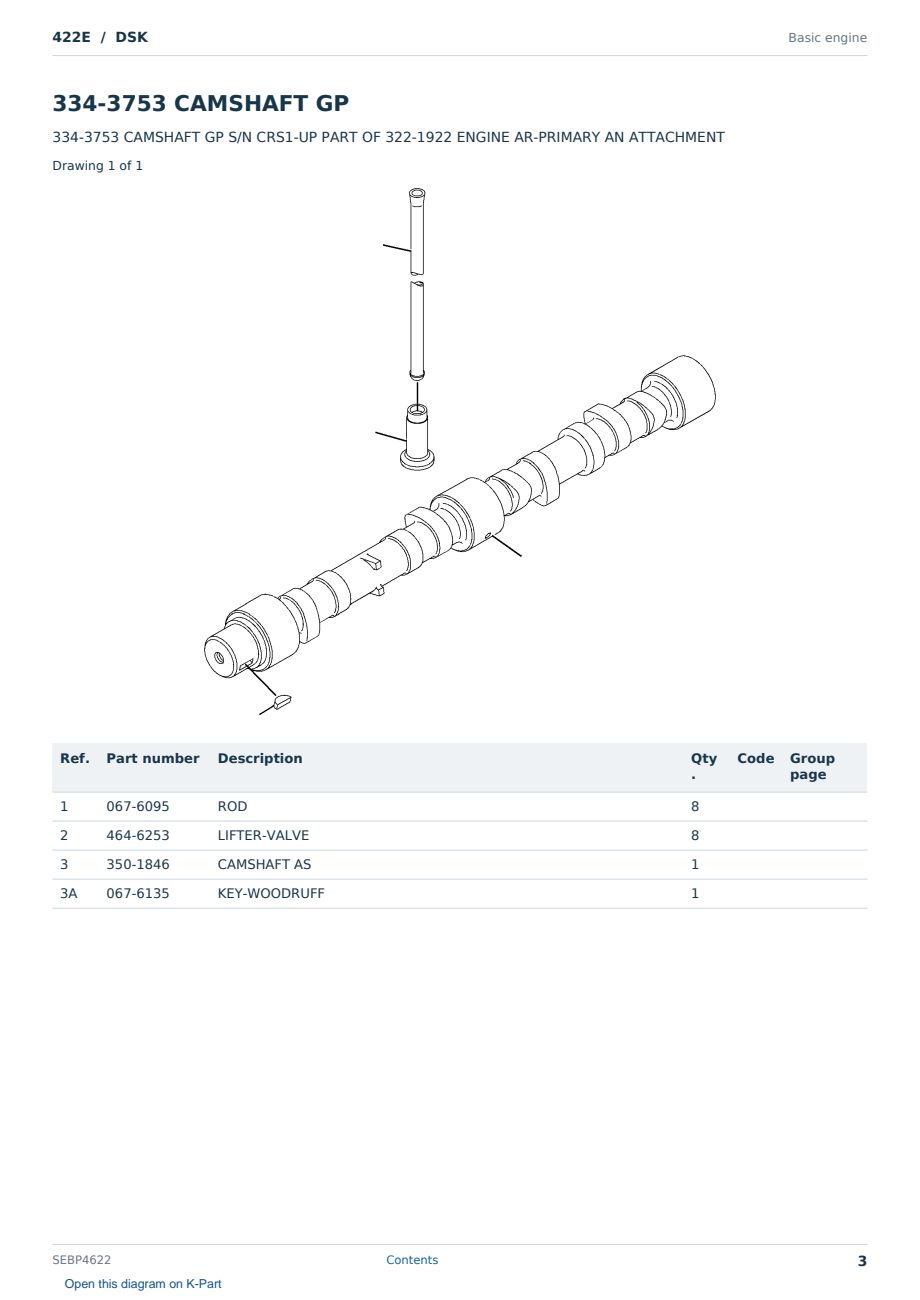 Caterpillar 422E S/N DSK Partsbook SEBP4622 (English) - sample page 3 of 10 Caterpillar 422E S/N DSK Partsbook SEBP4622 (English) - sample page 3 of 10
