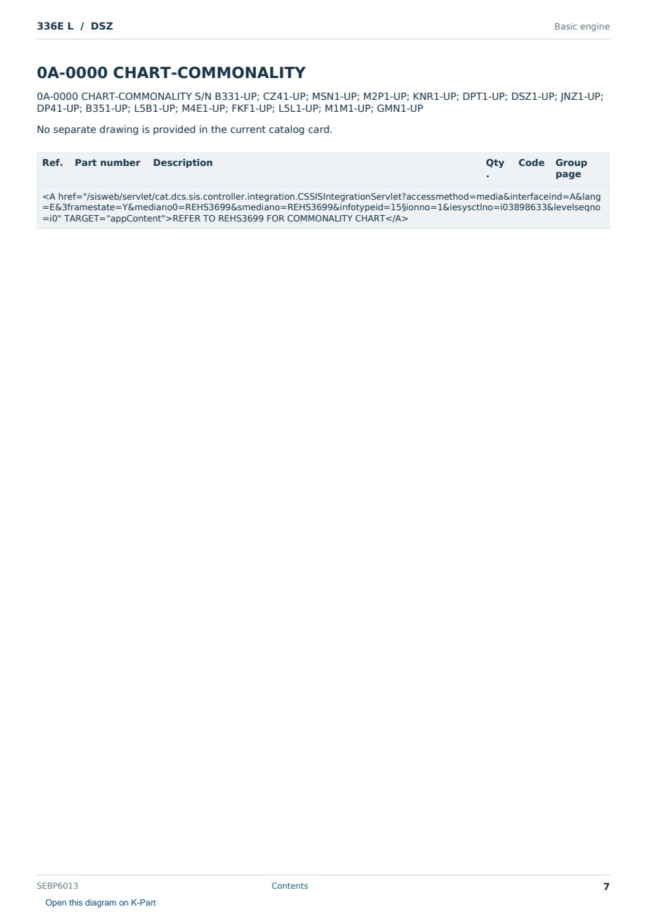 Caterpillar 336E L S/N DSZ Partsbook SEBP6013 (English) - sample page 7 of 7 Caterpillar 336E L S/N DSZ Partsbook SEBP6013 (English) - sample page 7 of 7