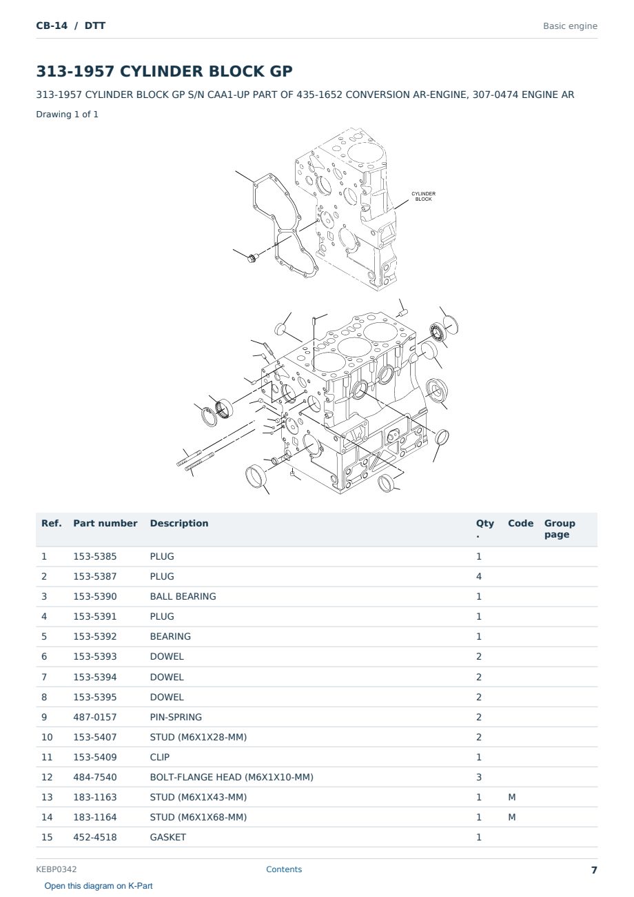 Caterpillar CB-14 S/N DTT Partsbook KEBP0342 (English) - sample page 7 of 10 Caterpillar CB-14 S/N DTT Partsbook KEBP0342 (English) - sample page 7 of 10
