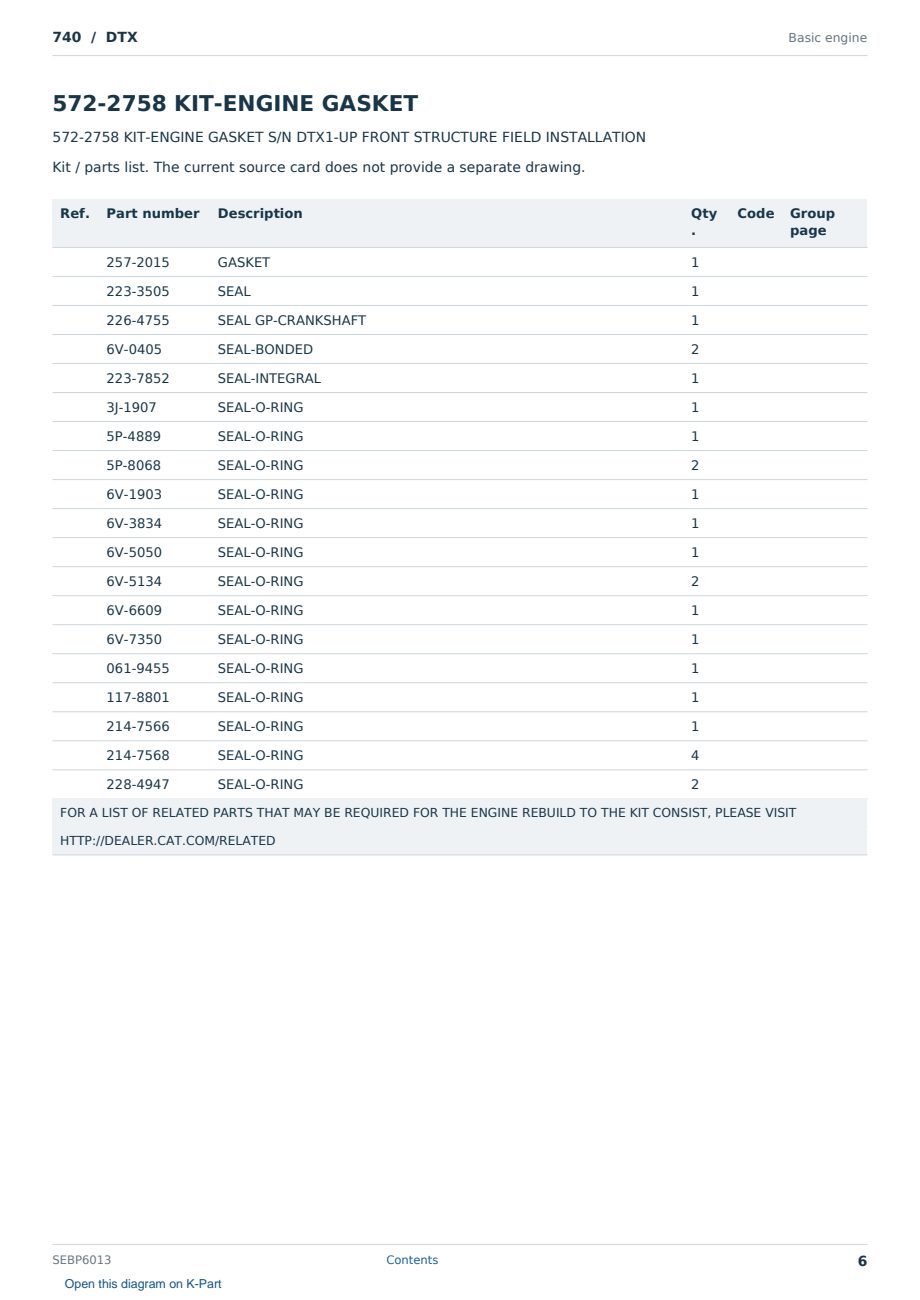 Caterpillar 740 S/N DTX Partsbook SEBP6013 (English) - sample page 6 of 7 Caterpillar 740 S/N DTX Partsbook SEBP6013 (English) - sample page 6 of 7